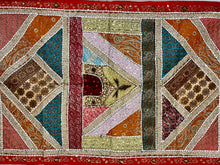 Load image into Gallery viewer, Large Red Shimmer Textile Wall Art