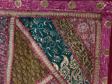 Load image into Gallery viewer, Large Maroon Embroidered Textile Wall Art