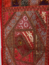 Load image into Gallery viewer, Medium Red Shimmer Textile Wall Art
