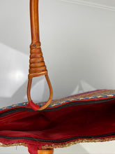 Load image into Gallery viewer, Coral Stripe Wooden Handle Tote
