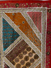 Load image into Gallery viewer, Large Red Shimmer Textile Wall Art