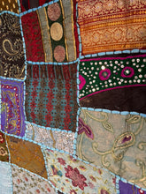 Load image into Gallery viewer, Large Blue Patchwork Textile Wall Art