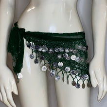 Load image into Gallery viewer, Coin Belly Dance Hip Scarf – Adjustable Party Dance Belt (or Top)