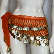 Load image into Gallery viewer, Coin Belly Dance Hip Scarf – Adjustable Party Dance Belt (or Top)