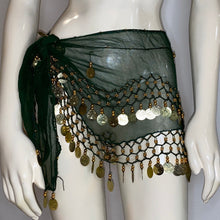 Load image into Gallery viewer, Coin Belly Dance Hip Scarf – Adjustable Party Dance Belt (or Top)