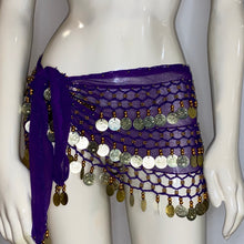 Load image into Gallery viewer, Coin Belly Dance Hip Scarf – Adjustable Party Dance Belt (or Top)