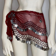 Load image into Gallery viewer, Coin Belly Dance Hip Scarf – Adjustable Party Dance Belt (or Top)