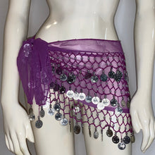 Load image into Gallery viewer, Coin Belly Dance Hip Scarf – Adjustable Party Dance Belt (or Top)