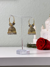 Load image into Gallery viewer, Grey Hoop Jhumka Earrings