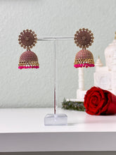 Load image into Gallery viewer, Pink Jhumka Earrings