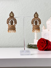 Load image into Gallery viewer, Gold Hindu God Jhumka Earrings