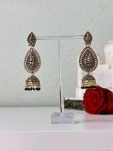 Load image into Gallery viewer, Long Black Jhumka Earrings