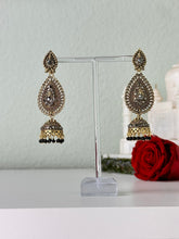 Load image into Gallery viewer, Long Black Jhumka Earrings