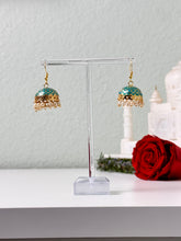 Load image into Gallery viewer, Little Turquoise Jhumka Earrings