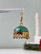 Load image into Gallery viewer, Little Turquoise Jhumka Earrings