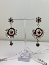 Load image into Gallery viewer, Red and Silver Circles Necklace Set w/Tika