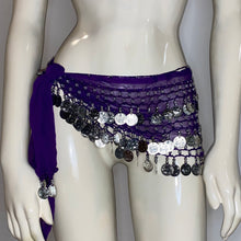 Load image into Gallery viewer, Coin Belly Dance Hip Scarf – Adjustable Party Dance Belt (or Top)