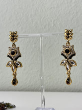 Load image into Gallery viewer, Green & Red Rhinestone Earrings w/Tika