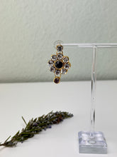 Load image into Gallery viewer, Flower Ruby Rhinestone Earrings w/Tika