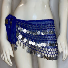 Load image into Gallery viewer, Coin Belly Dance Hip Scarf – Adjustable Party Dance Belt (or Top)