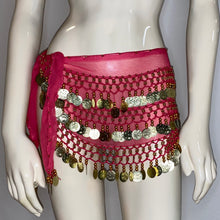 Load image into Gallery viewer, Coin Belly Dance Hip Scarf – Adjustable Party Dance Belt (or Top)