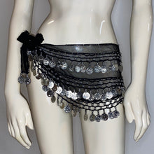 Load image into Gallery viewer, Coin Belly Dance Hip Scarf – Adjustable Party Dance Belt (or Top)
