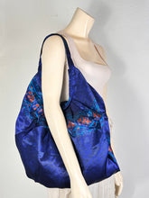 Load image into Gallery viewer, Dark Blue Silk Hobo Bag