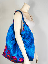 Load image into Gallery viewer, Blue Silk Hobo Bag