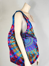 Load image into Gallery viewer, Blue Silk Hobo Bag
