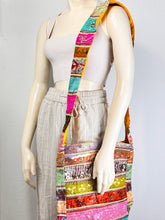 Load image into Gallery viewer, Yellow Colorful Sari Crossbody Bag