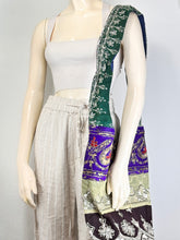 Load image into Gallery viewer, Blue Sari Patchwork Crossbody Bag