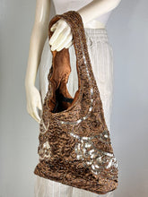 Load image into Gallery viewer, Brown Full Sequin & Embroidery Purse
