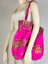Load image into Gallery viewer, Pink Sequin Sari Purse