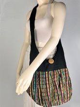 Load image into Gallery viewer, Black Unique Textile Crossbody Bag