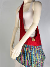 Load image into Gallery viewer, Red Unique Textile Crossbody Bag