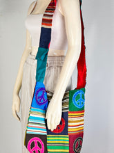 Load image into Gallery viewer, Red Peace Sign Checkered Crossbody Bag