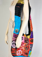 Load image into Gallery viewer, Abstract Peace Sign Checkered Crossbody Bag