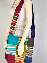 Load image into Gallery viewer, Blue Peace Sign Checkered Crossbody Bag