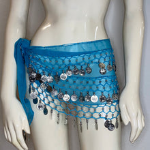 Load image into Gallery viewer, Coin Belly Dance Hip Scarf – Adjustable Party Dance Belt (or Top)