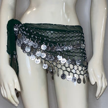 Load image into Gallery viewer, Coin Belly Dance Hip Scarf – Adjustable Party Dance Belt (or Top)
