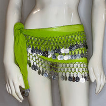 Load image into Gallery viewer, Coin Belly Dance Hip Scarf – Adjustable Party Dance Belt (or Top)