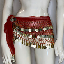 Load image into Gallery viewer, Coin Belly Dance Hip Scarf – Adjustable Party Dance Belt (or Top)