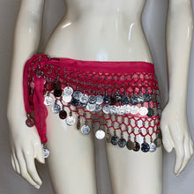 Load image into Gallery viewer, Coin Belly Dance Hip Scarf – Adjustable Party Dance Belt (or Top)