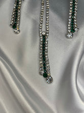 Load image into Gallery viewer, Emerald Green Crystal Y Necklace Set