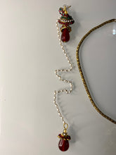 Load image into Gallery viewer, Red/Green Kashmiri Dehjoor Set (Necklace & Matching Earrings)