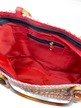 Load image into Gallery viewer, Paprika Stripe Wooden Handle Tote