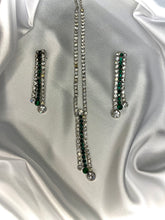 Load image into Gallery viewer, Emerald Green Crystal Y Necklace Set