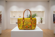 Load image into Gallery viewer, Marigold Mosaic Wooden Handle Tote
