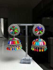 Large Colorful Jhumka Earrings