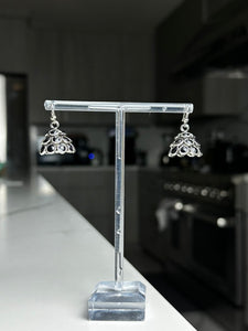 Mini Silver and Black Hoop Earrings